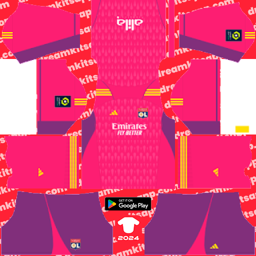 Lyon GK Home kit 2023-2024 Dream League Soccer 2019 / FTS