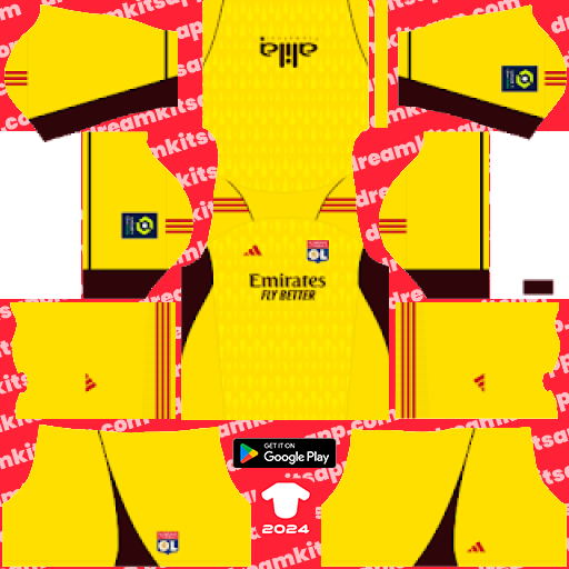 Lyon GK Third kit 2023-2024 Dream League Soccer 2019 / FTS