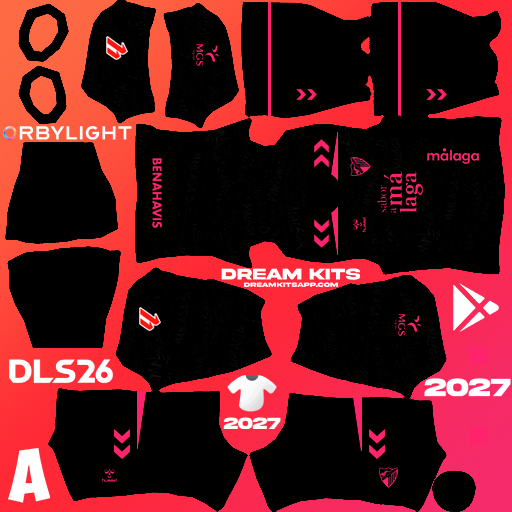 Kit / Equipamento Terceiro Málaga CF 2026-2027 Dream League Soccer / DLS 2026 512x512 PNG