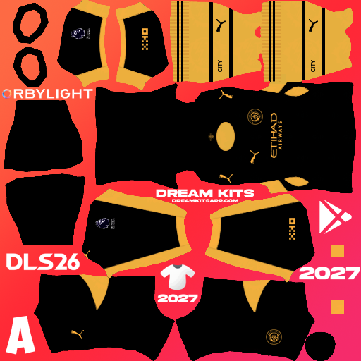 Kit / Uniforme Visita Manchester City 2026-2027 Dream League Soccer / DLS 2026 512x512 PNG