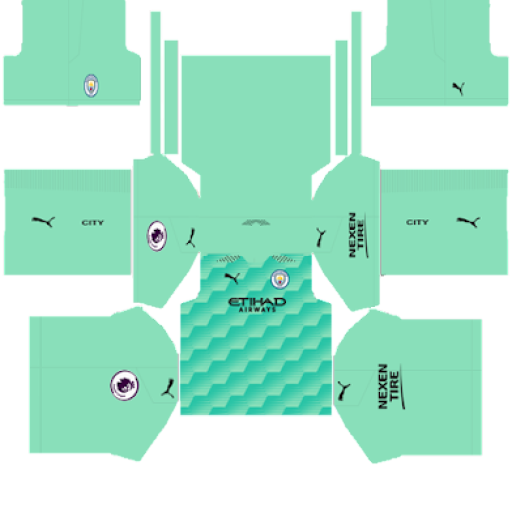 Kit / Uniforme POR Visitante Manchester City 2020-2021 Dream League Soccer Classic