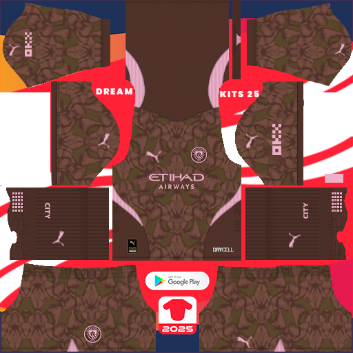 Kit / Uniforme POR Visitante Manchester City 2024-2025 Dream League Soccer 2019 / FTS