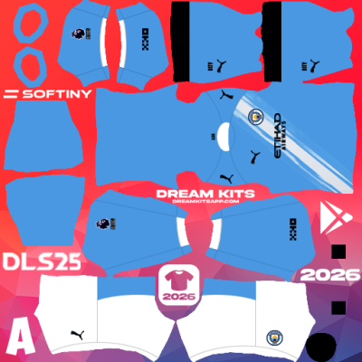 Kit Home Manchester City 2025-2026 Dream League Soccer / DLS 2025