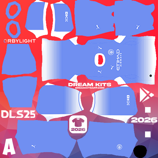Kit Home Manchester City 2026-2027 Dream League Soccer / DLS 2026 512x512 PNG