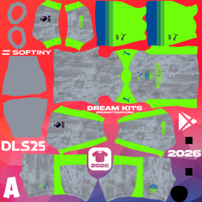 Kit / Équipement Troisième Manchester City 2025-2026 Dream League Soccer / DLS 2025 512x512 PNG