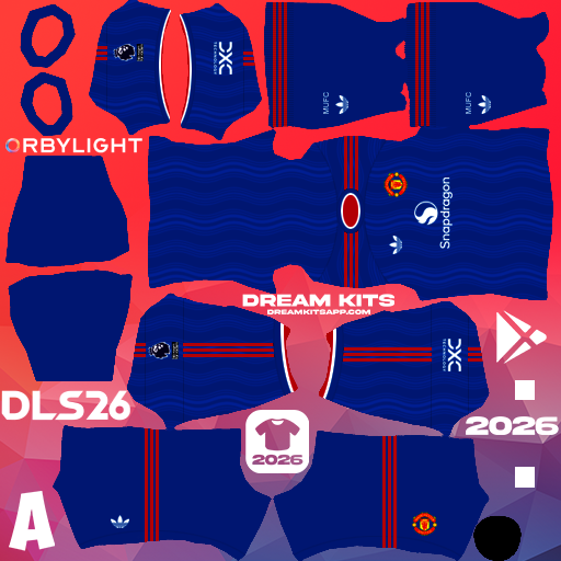Kit / Équipement Extérieur Manchester United 2026-2027 Dream League Soccer / DLS 2026 512x512 PNG