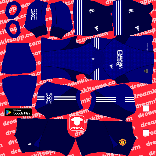 Kit / Uniforme POR Visitante Manchester United 2023-2024 Dream League Soccer 2025