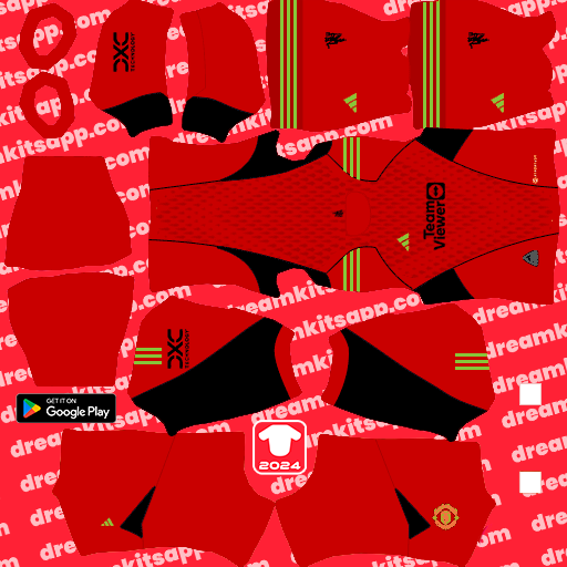 Kit / Uniforme POR Tercero Manchester United 2023-2024 Dream League Soccer 2025