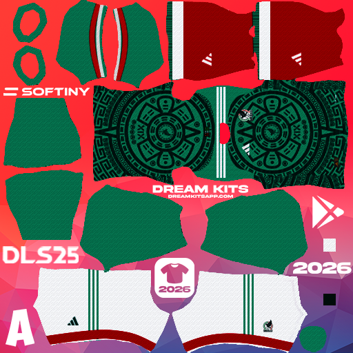 Kit Home México 2026 Dream League Soccer / DLS 2025 512x512 PNG