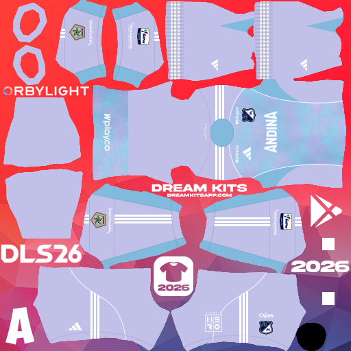 Kit / Uniforme Visita Millonarios FC 2026 Dream League Soccer / DLS 2026 512x512 PNG