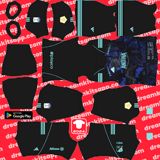 Kit / Uniforme Especial Millonarios FC 2023 Dream League Soccer 2024