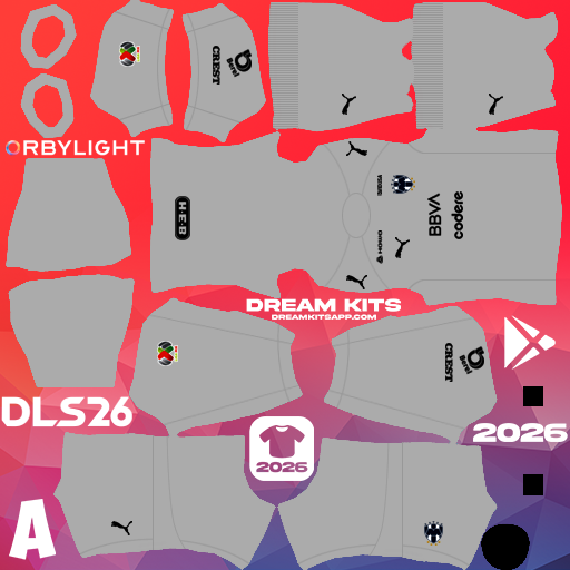 Kit Goalkeeper Third Monterrey 2025-2026 Dream League Soccer / DLS 2026 512x512 PNG