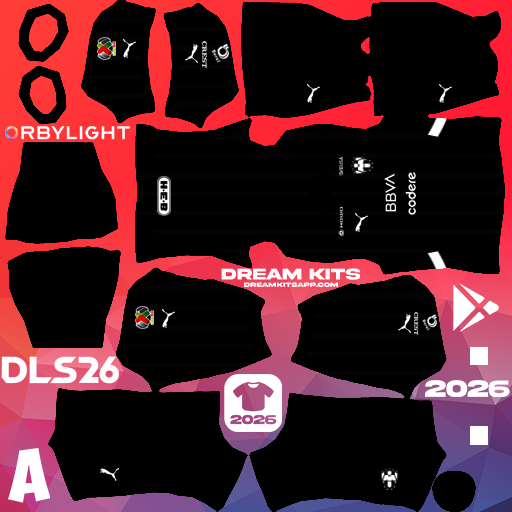 Kit Third Monterrey 2025-2026 Dream League Soccer / DLS 2026 512x512 PNG