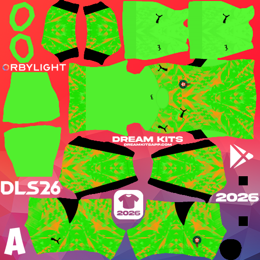 Kit / Equipamento Goleiro Visitante Morocco 2026 Dream League Soccer / DLS 2026 512x512 PNG
