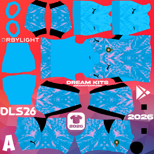 Kit / Equipamento Goleiro Titular Morocco 2026 Dream League Soccer / DLS 2026 512x512 PNG