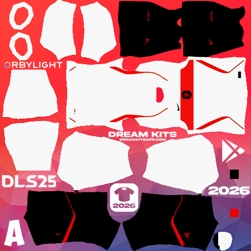 Kit / Équipement Extérieur Netherlands 2026 Dream League Soccer / DLS 2026 512x512 PNG