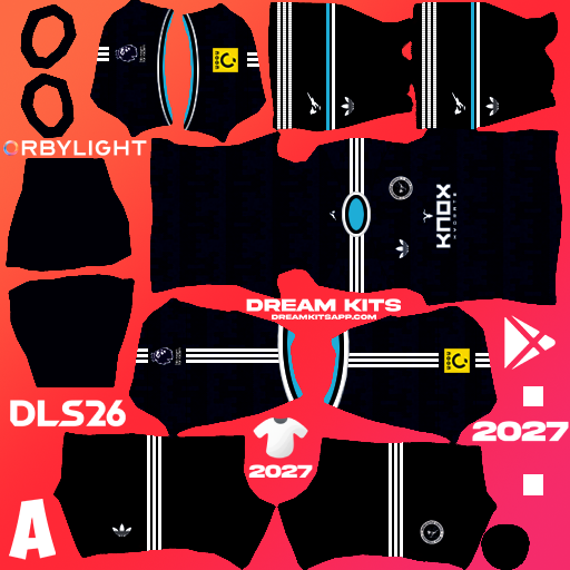 Kit / Equipamento Visitante Newcastle United 2026-2027 Dream League Soccer / DLS 2026 512x512 PNG