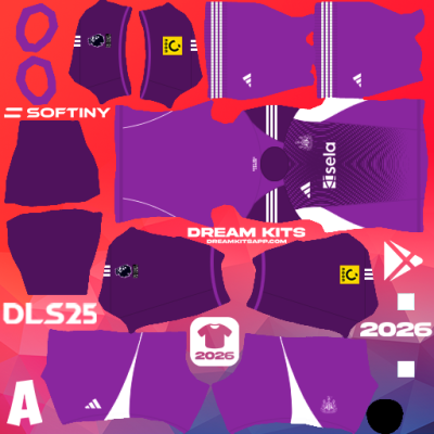 Kit / Equipamento GOL Visitante Newcastle United 2025-2026 Dream League Soccer / DLS 2025