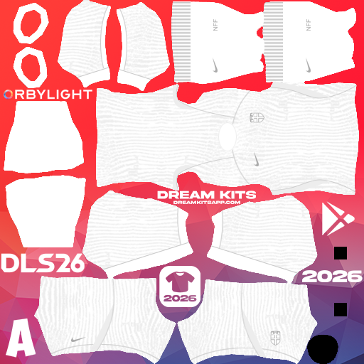 Kit / Équipement Troisième Norway 2026 Dream League Soccer / DLS 2026 512x512 PNG