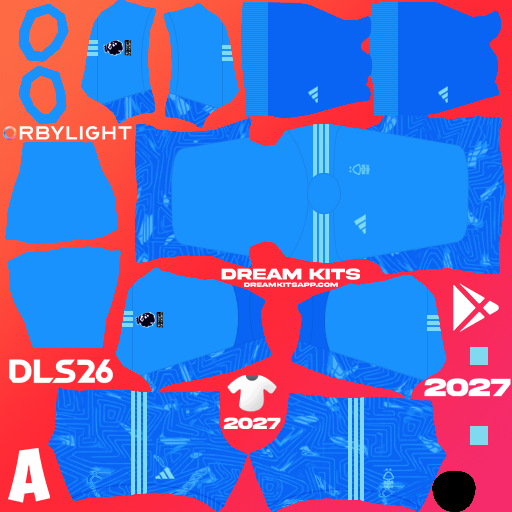 Kit / Equipamento Goleiro Titular Nottingham Forest F.C. 2026-2027 Dream League Soccer / DLS 2026 512x512 PNG