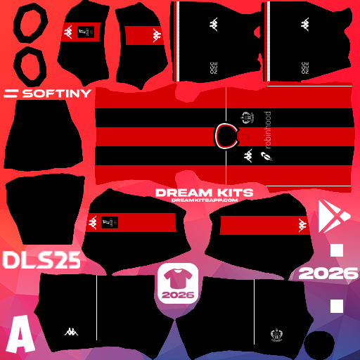 Kit Home OGC Nice 2025-2026 Dream League Soccer / DLS 2026 512x512 PNG