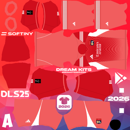 Kit GK Third Olympique Lyonnais 2025-2026 Dream League Soccer / DLS 2025 512x512 PNG