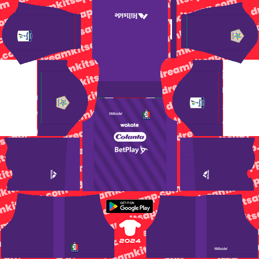 Kit / Uniforme POR Visitante Once Caldas 2023 Dream League Soccer 2019 / FTS