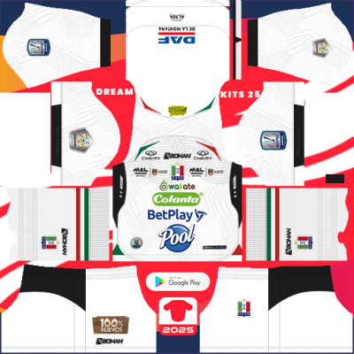 Kit / Equipamento Titular Once Caldas 2025 Dream League Soccer 2019 / FTS