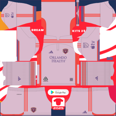 Kit / Uniforme Visitante Orlando City 2024-2025 Dream League Soccer 2019 / FTS