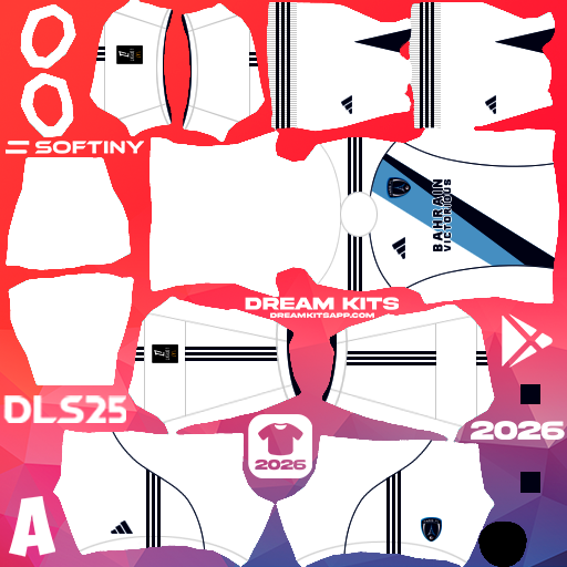 Kit / Uniforme Visita Paris FC 2025-2026 Dream League Soccer / DLS 2025 512x512 PNG