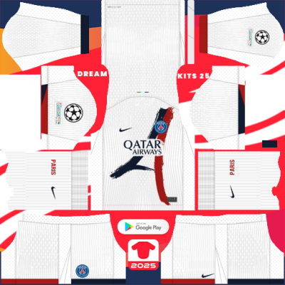 Paris Saint-Germain Away kit 2024-2025 Dream League Soccer 2019 / FTS