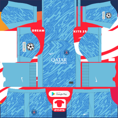 Paris Saint-Germain GK Away kit 2024-2025 Dream League Soccer 2019 / FTS