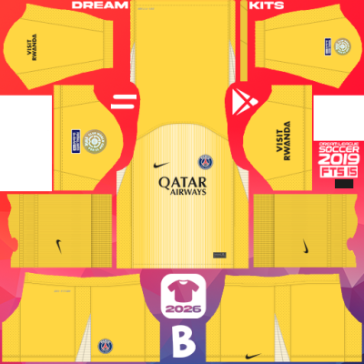 Kit GK Away Paris Saint-Germain 2025 Dream League Soccer 2019 DLS / FTS