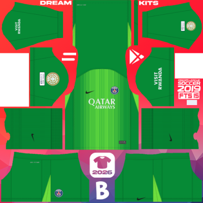 Kit GK Home Paris Saint-Germain 2025 Dream League Soccer 2019 DLS / FTS