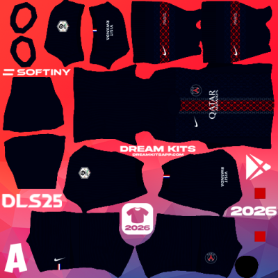 Kit / Uniforme Local Paris Saint-Germain 2025-2026 Dream League Soccer / DLS 2025