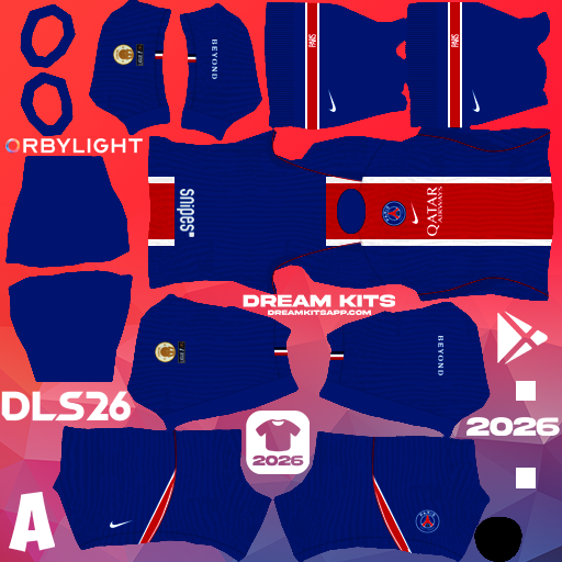Kit / Équipement Domicile Paris Saint-Germain 2026-2027 Dream League Soccer / DLS 2026 512x512 PNG