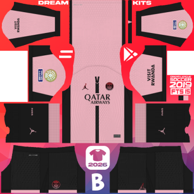 Kit Third Paris Saint-Germain 2025 Dream League Soccer 2019 DLS / FTS