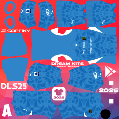 Kit / Equipamento GOL Titular Parma Calcio 2025-2026 Dream League Soccer / DLS 2025