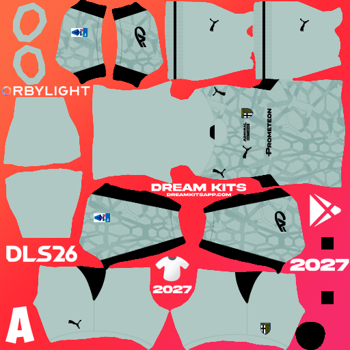 Kit / Uniforme Portero Tercero Parma Calcio 2026-2027 Dream League Soccer / DLS 2026 512x512 PNG