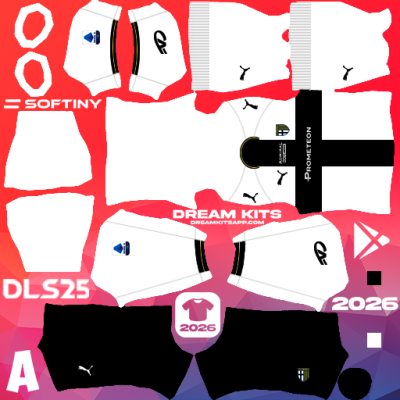 Kit / Equipamento Titular Parma Calcio 2025-2026 Dream League Soccer / DLS 2025