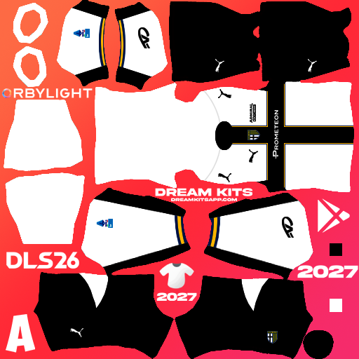 Kit / Équipement Domicile Parma Calcio 2026-2027 Dream League Soccer / DLS 2026 512x512 PNG