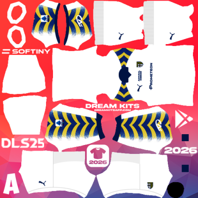 Kit / Equipamento Terceiro Parma Calcio 2025-2026 Dream League Soccer / DLS 2025