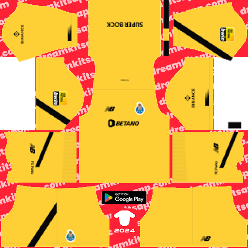 Kit / Uniforme POR Visitante Porto 2023-2024 Dream League Soccer 2019 / FTS