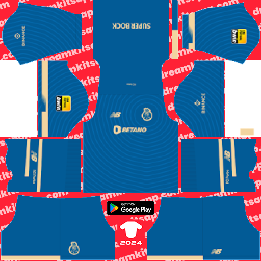 Kit / Uniforme Tercero Porto 2023-2024 Dream League Soccer 2019 / FTS