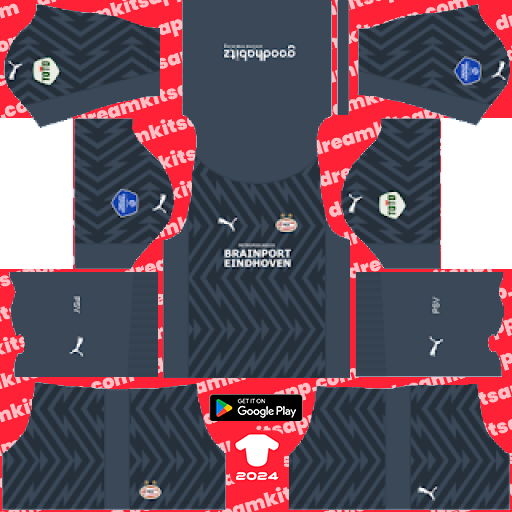 PSV Eindhoven GK Away kit 2023-2024 Dream League Soccer 2019 / FTS