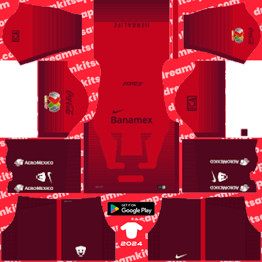 Kit / Uniforme POR Local Pumas 2015-2016 Dream League Soccer 2019 / FTS