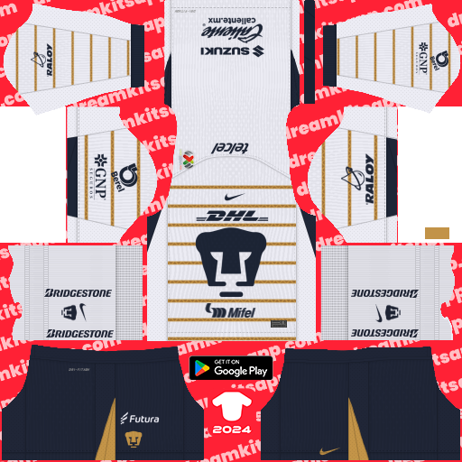 Kit / Uniforme Local Pumas 2024-2025 Dream League Soccer 2019 / FTS