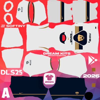 Kit Home Pumas 2025-2026 Dream League Soccer / DLS 2025