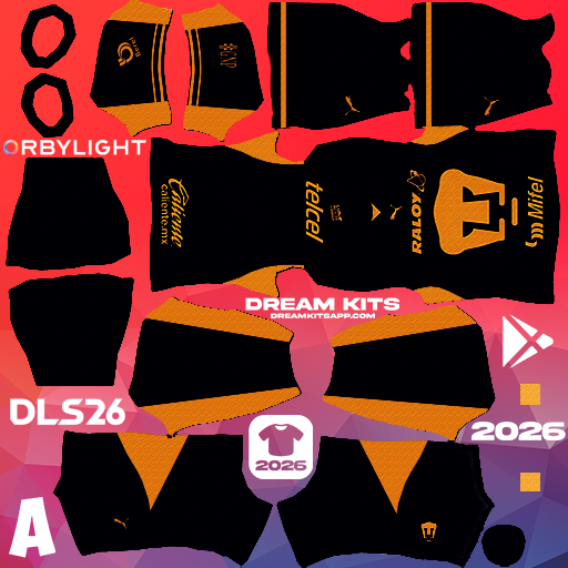 Kit / Équipement Domicile Pumas 2026-2027 Dream League Soccer / DLS 2026 512x512 PNG