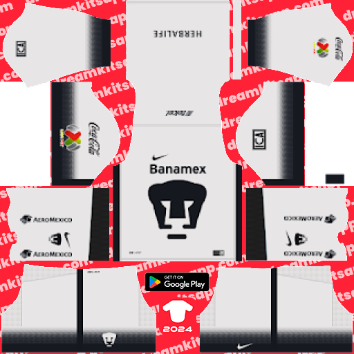 Kit / Uniforme Tercero Pumas 2015-2016 Dream League Soccer 2019 / FTS